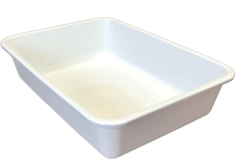 Batea plástica blanca de 40 x 30 x 10 cm